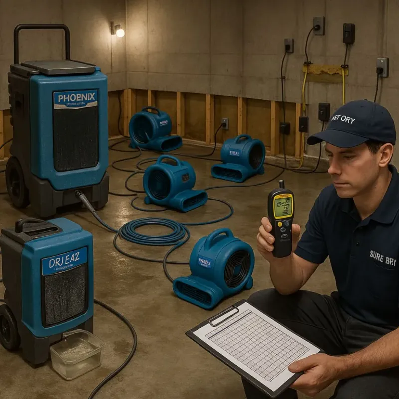 Structural Drying and Dehumidification process in Greenbrier, TN